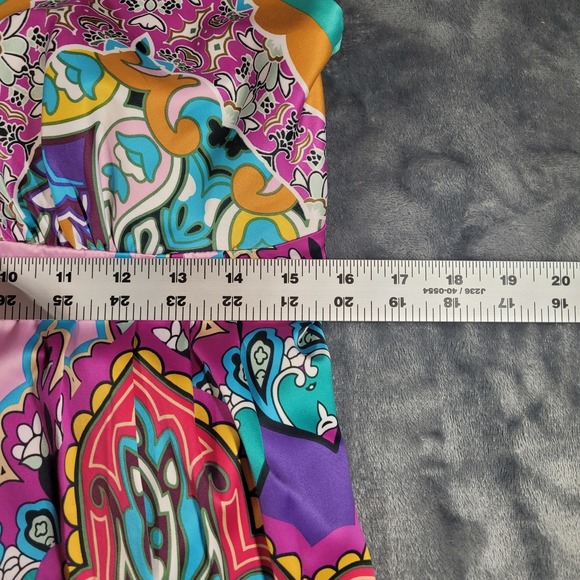 MIXIT Women's Floral Paisley Print Slip Dress Size 10 Boho Hippie Sexy - Picture 7 of 9